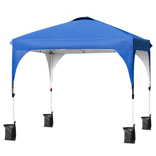 Costway 10x10 FT Outdoor Pop Up Tent Canopy Height Adjustable Sun Shelter W/ Roller Bag