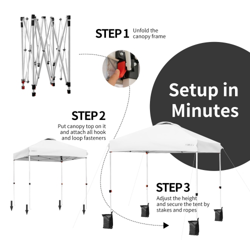 Costway 6x6 FT Pop Up Canopy Tent Camping Sun Shelter W/ Roller Bag