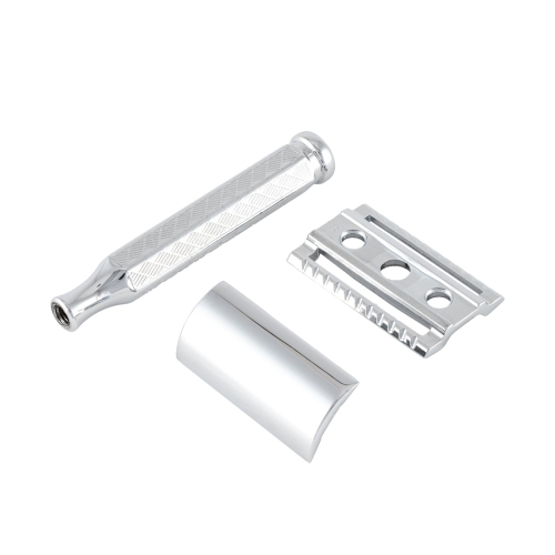 Merkur Double Edge Safety Razor, Straight Cut, Chrome-Plated, Etched Handle