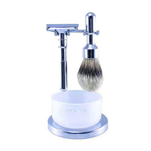 Merkur Futur 4pc Double Edge Safety Razor Shaving Set, Polished