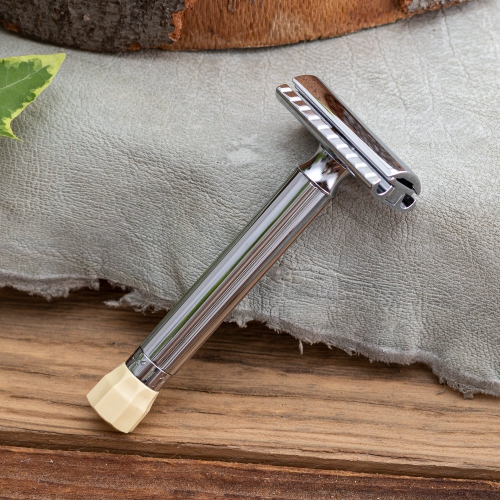 Merkur Progress Adjustable Double Edge Safety Razor, Long Handle, Chrome