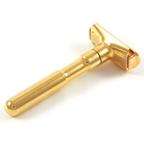 Merkur Futur Adjustable Double Edge Safety Razor with Snap Closure, Gold