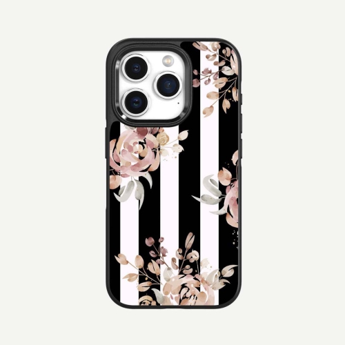 iPhone 15 Pro Max Case With MagSafe - Black Flower