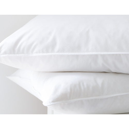 Highland Feather 700 Fill Power White Down Pillow 233TC Pure Cotton Casing Picardie Soft and Comfy Support, Soft, QueenSize, 17 oz, Two Pillows