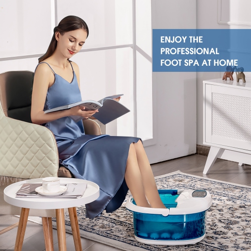 Baignoire spa avec chaleur et bulles et rouleaux de massage électrique de Costway Foot