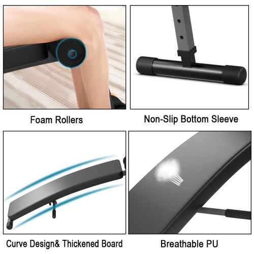 Chaise d’entraînement ajustable à profil courbé de Costway avec plateau de musculation inclinable de Costway