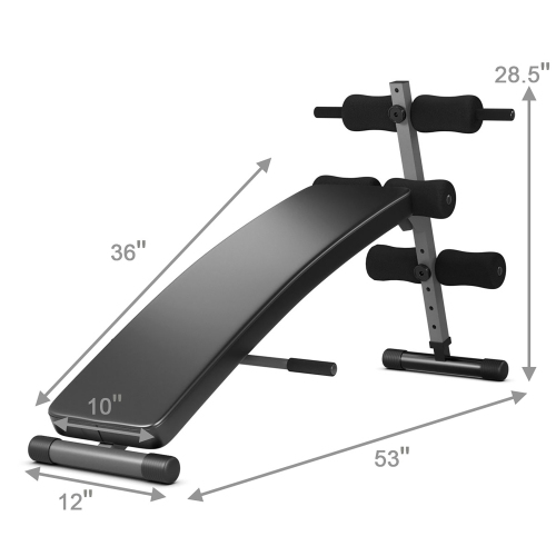 Chaise d’entraînement ajustable à profil courbé de Costway avec plateau de musculation inclinable de Costway