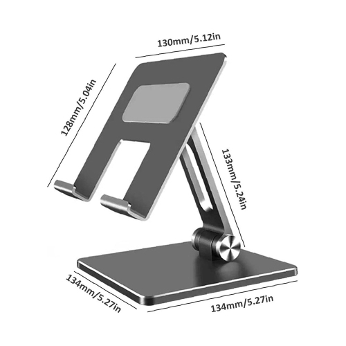 Desktop Holder Stand Tablet Aluminum Alloy Holder Desktop Bracket Lazy Folding Adjustable Computer Stand for iPad Mobile Phone Silver - axGear