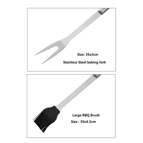 20 PCS Ensemble d'outils de barbecue en acier inoxydable Ensembles d'outils de barbecue en acier inoxydable Extra épais avec sac de rangement en