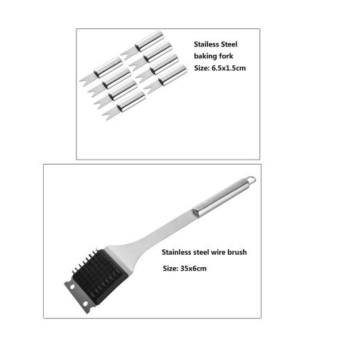 20 PCS Ensemble d'outils de barbecue en acier inoxydable Ensembles d'outils de barbecue en acier inoxydable Extra épais avec sac de rangement en