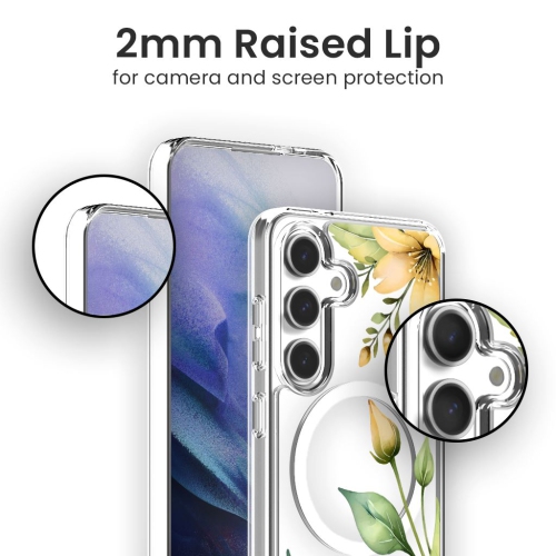 Samsung Galaxy S24 Yellow Wildflower Clear Case