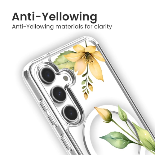 Samsung Galaxy S24 Yellow Wildflower Clear Case