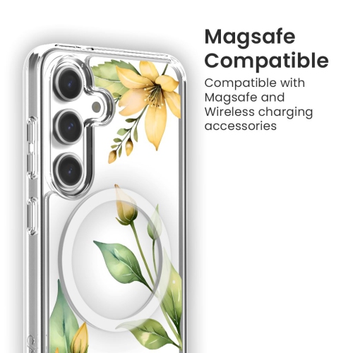 Samsung Galaxy S24 Yellow Wildflower Clear Case