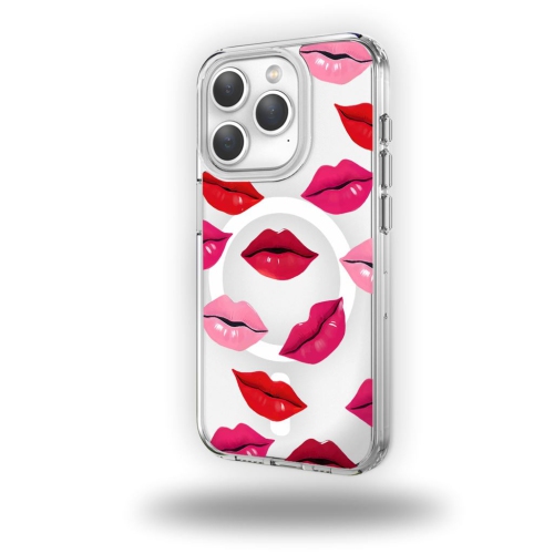 CASECO  Magsafe Iphone 15 Pro Max Lips Design Clear Case