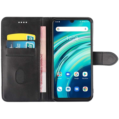 TopSave Leather Folio Flip Wallet w/Magnetic Clip Card Slot Holder Case For TCL 20S, Black