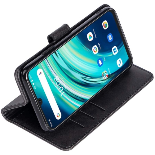 TopSave Leather Folio Flip Wallet w/Magnetic Clip Card Slot Holder Case For TCL 20S, Black