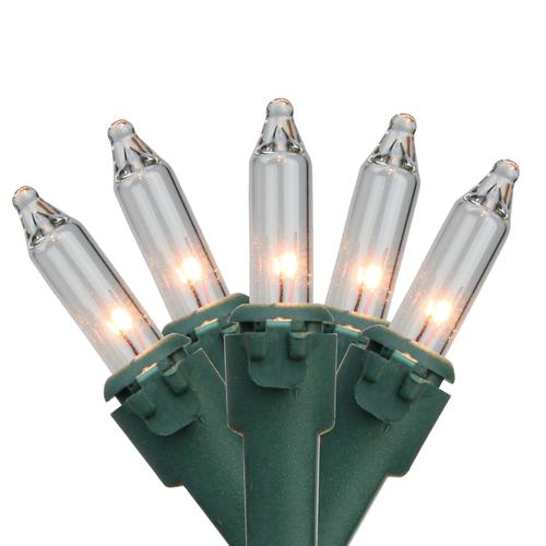 BRITE STAR  20-Count Clear Mini Christmas Light Set, 4Ft Wire In Green