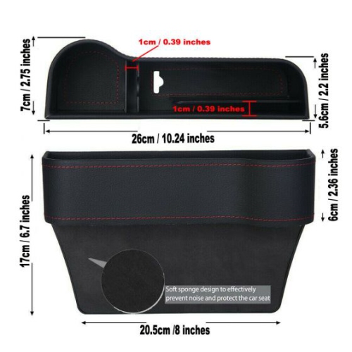 ISTAR Car Seat Gap Filler Organizer Storage Box Front Seat Console Side Pocket with Cup Holder Couple 2 Pack for Cellphones Keys Cards Wallets
