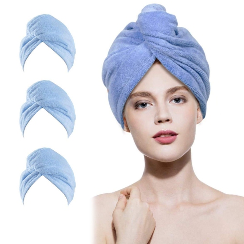 ISTAR Microfiber Hair Towel, 3 Packs Hair Turbans for Wet Hair, Drying