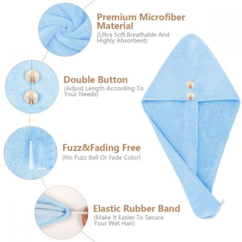 ISTAR Microfiber Hair Towel, 3 Packs Hair Turbans for Wet Hair, Drying Hair Wrap Towels for Curly Hair Women Anti Frizz