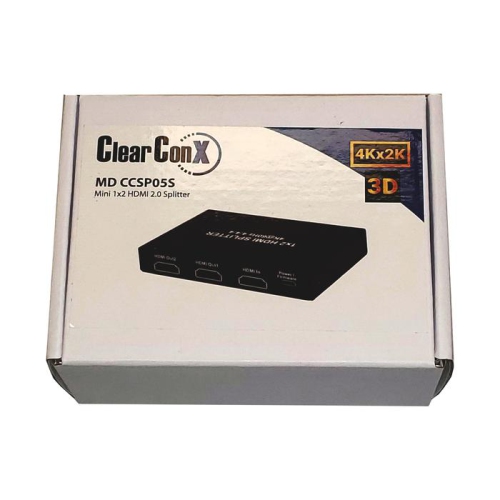 ClearConX CCSP05S 1-IN 2-OUT HDMI Splitter w/ 3D Support - Black