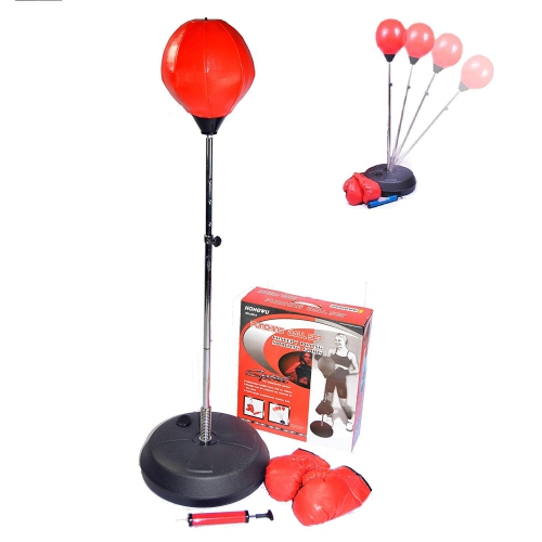 Freestanding Punching Bag Boxing Training 3 in 1 Combo Set with Boxing Gloves, Hand Pump, Adjustable Height Boxing Bag, Heavy Bag, Home Gym Boxing