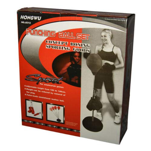 Freestanding Punching Bag Boxing Training 3 in 1 Combo Set with Boxing Gloves, Hand Pump, Adjustable Height Boxing Bag, Heavy Bag, Home Gym Boxing