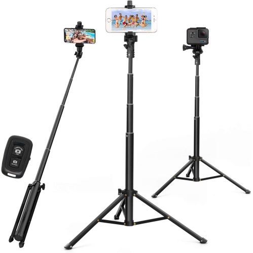 Selfie Stick Tripod 52 Inch Cell Phone Tripod Stand with Bluetooth Remote Smartphone for iPhone & Android Cellphone Gopro Camera Mount Portable Monop