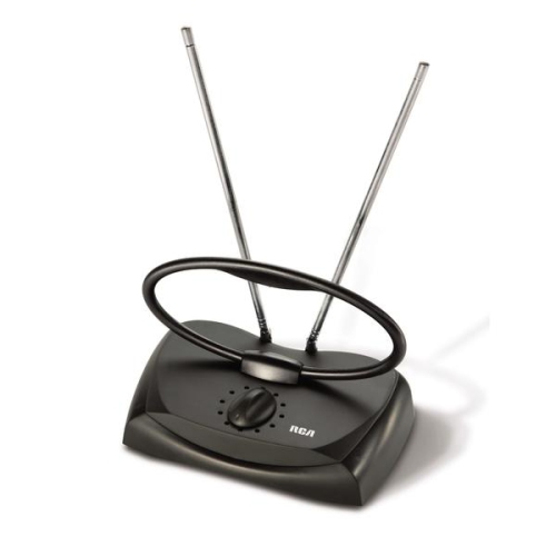 RCA UHF/VHF Adjustable 48-km Rabbit Ear Indoor 4K HDTV Antenna - Black