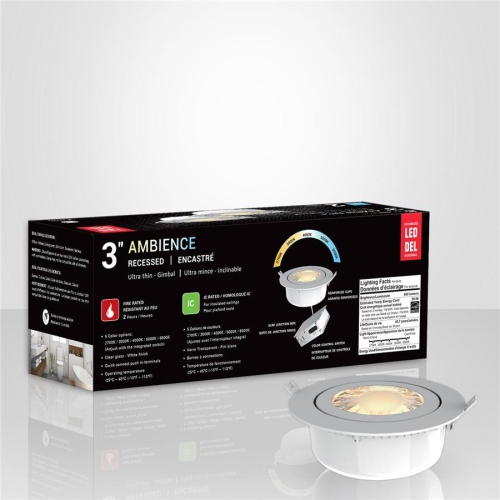 Xtricity - Set of 2 Recessed LED Recessed Lights, 3 '' Diameter, Dimmable, 8W, 5 Color Options
