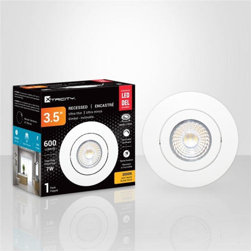 Xtricity - Recessed LED Recessed Light, 3.5 '' Diameter, Dimmable, 7W, 3000K Soft White