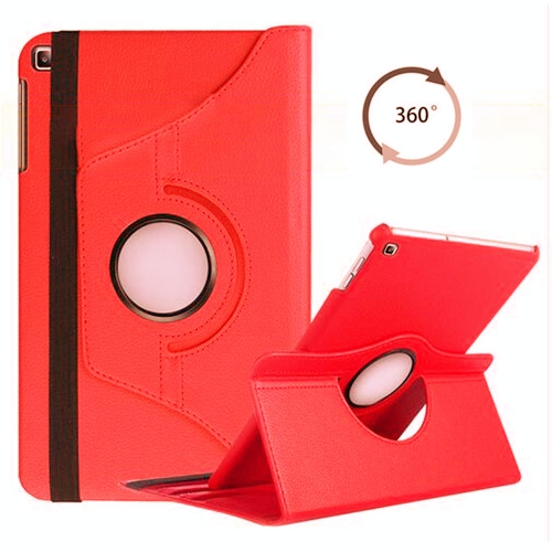 【CSmart】 360 Rotating PU Leather Stand Tablet Case Smart Cover for Samsung Tab A7 Lite 8.7", T220 / T225, Red