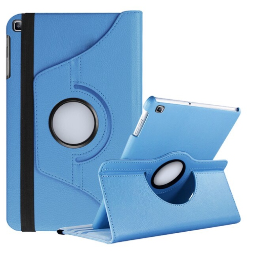 【CSmart】 360 Rotating PU Leather Stand Tablet Case Smart Cover for Samsung Tab A7 Lite 8.7", T220 / T225, Light Blue