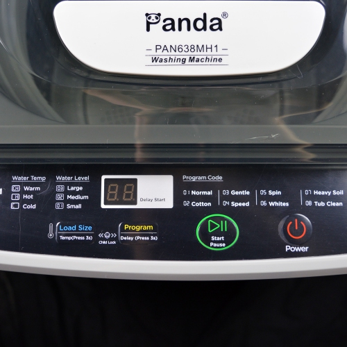 Panda 1.38 Cu.ft Portable Clothes Washing Machine, 3 Water Levels, 8 Programs, Compact Top Load Laundry Washer