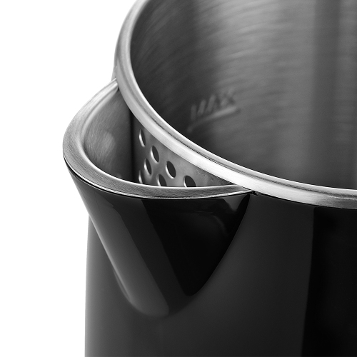 LIVINGbasics 1.7L Smart Temp Electric 1500W Digital Kettle - Cool Touch Double-layer Stainless Steel - Black