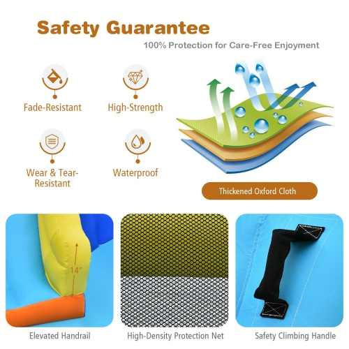 Gymax Inflatable Water Slide Bounce House Climbing Wall without Blower