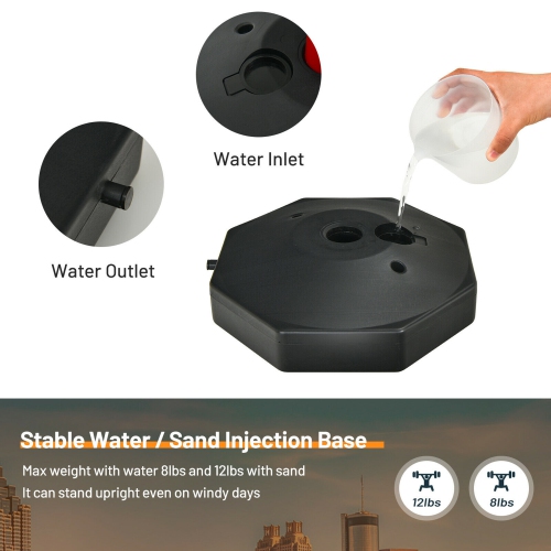 Gymax 6PCS Traffic Delineator Pole Safety Caution Barrier w/ 5ft Link Chains