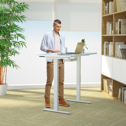 Gymax 48'' x 30'' Universal Tabletop for Standard & Standing Desk Frame White