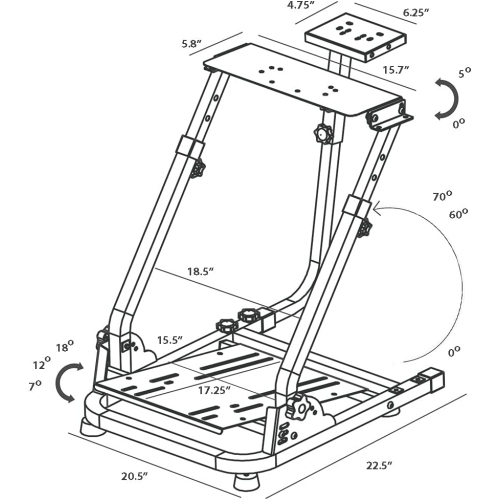 Boost Industries RC-GTSWS5 Foldable Racing Wheel Stand with Gear Shifter Mount