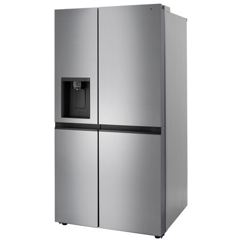 Réfrigérateur côte à côte 27,1 pi³ 36 po distributeur eau/glaçons de LG-Argent platine
