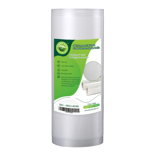 1 Roll 11” x 52.5Ft FoodSealer 4Mil Commercial Food Grade Vacuum Sealer Bag for your Cabela Sealer, FoodSaver Vacuum Sealer, Seal-A-Meal, VacMaster