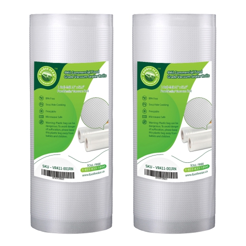 6 Rolls 11” x 52.5Ft FoodSealer 4Mil Commercial Food Grade Vacuum Sealer Bag for your Cabela Sealer, FoodSaver Vacuum Sealer, Seal-A-Meal, VacMaster