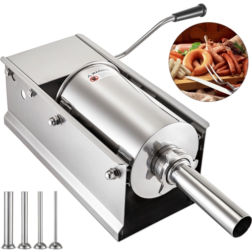 VEVOR  Horizontal Sausage Stuffer Manual Sausage Stuffing Machine 5L Stainless Steel