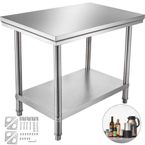 Vevor 24"x36" Stainless Steel Kitchen Work Prep Table House Home Food Tool Hot