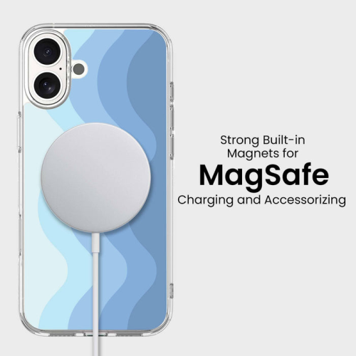 Étui avec MagSafe pour iPhone 16 - Bleu vague