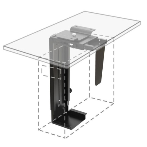 Under Desk Computer PC Case Tower Holder, Wall PC Case Mount Holder with Height and Width Adjustment