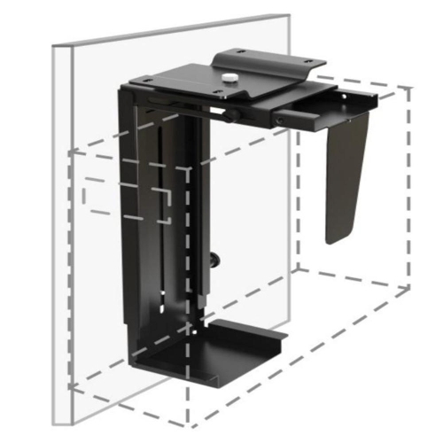 Under Desk Computer PC Case Tower Holder, Wall PC Case Mount Holder with Height and Width Adjustment