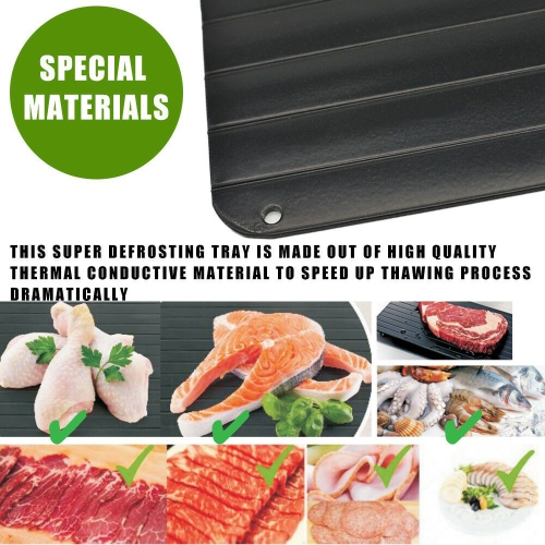 ISTAR Fast Defrosting Tray for Natural Thawing Frozen Meat, Rapid Thawing Plate & Board for Frozen Meat & Food, Defrosting Mat