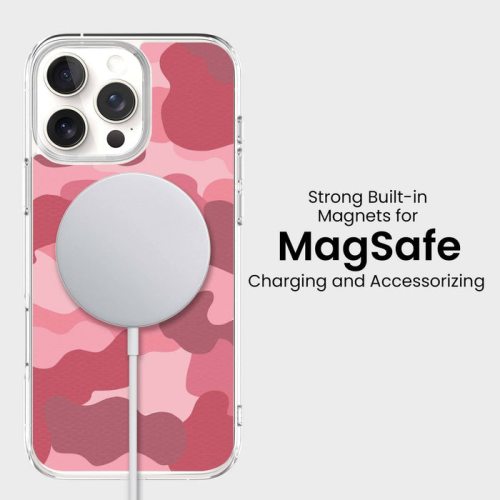 MagSafe iPhone 16 Pro Pink Camo Case