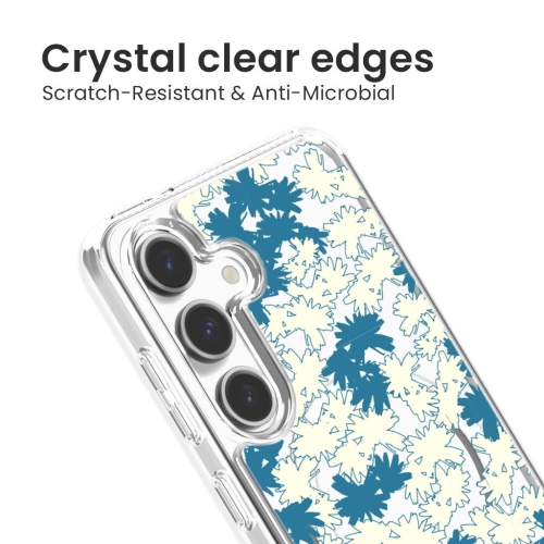 Samsung Galaxy S24 Clear Case - Blue Dandelion Design